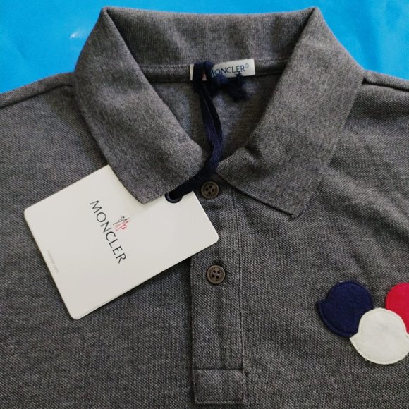 MONCLER MEN POLO TSHIRT COLOR GRAY